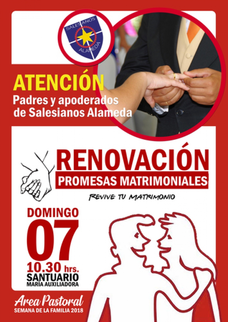 Atención apoderados: Renovación de promesas matrimoniales